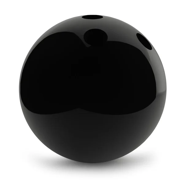 Чёрный блестящий шар для боулинга — стоковое фото