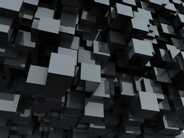Zwarte glanzende kubussen abstract achtergrond. — Stockfoto
