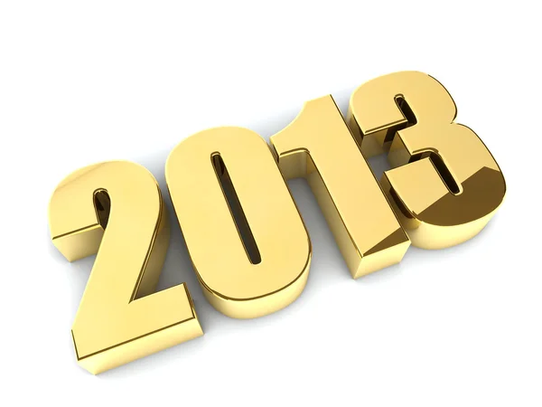 3D-2013 jaar Gouden cijfers met schaduw. — Stockfoto
