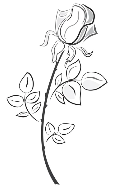 Rose im handgezeichneten Stil — Stockvektor
