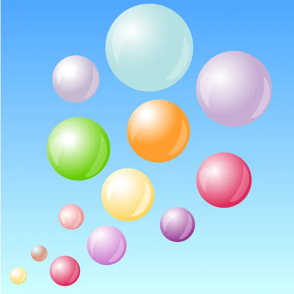 Színes buborékok az ég — Stock Vector