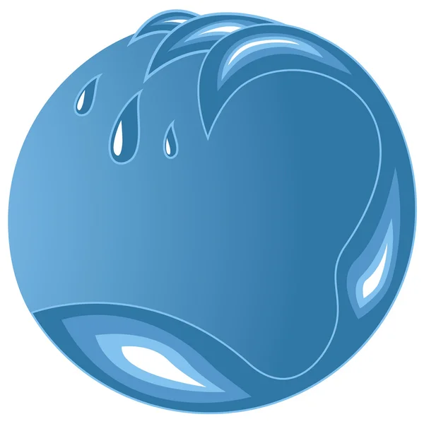 Water wave emblem with copy space. — Stockvector