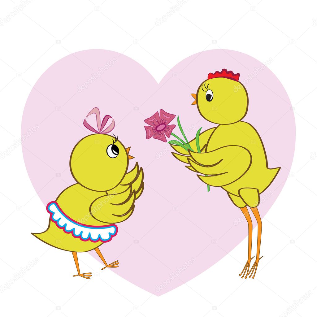 Chickens in love