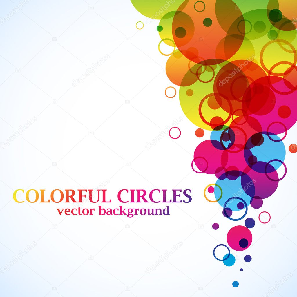 Abstract spectrum circles background with copy space.