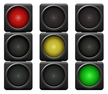 Traffic lights isolated on white background. clipart