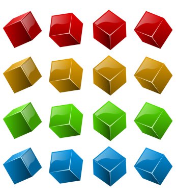 Color shiny 3D cubes clipart