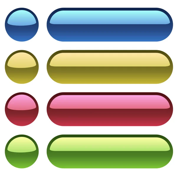 Plastic knoppen in kleur voor webdesign. — Stockvector