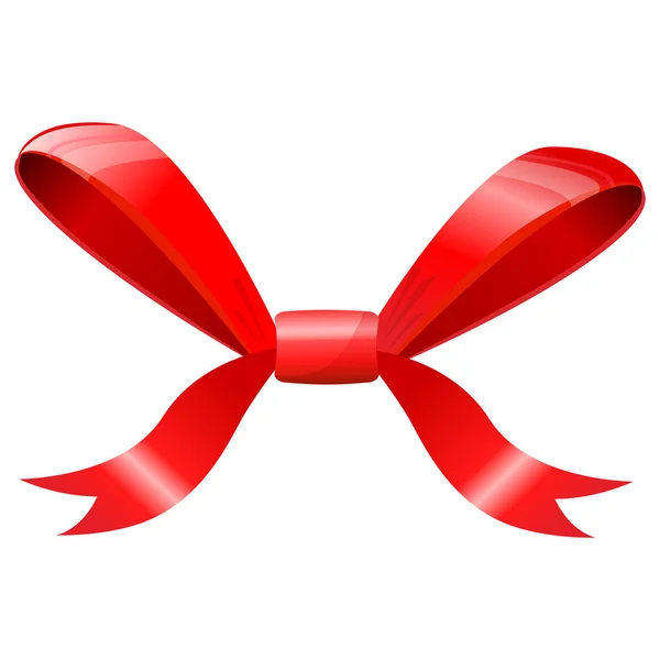 Red bow isolated on white. — Stock Vector