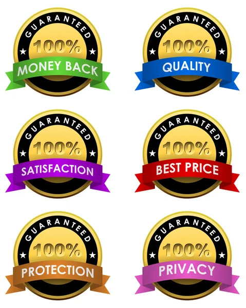 100% guaranteed labels — Stock Vector
