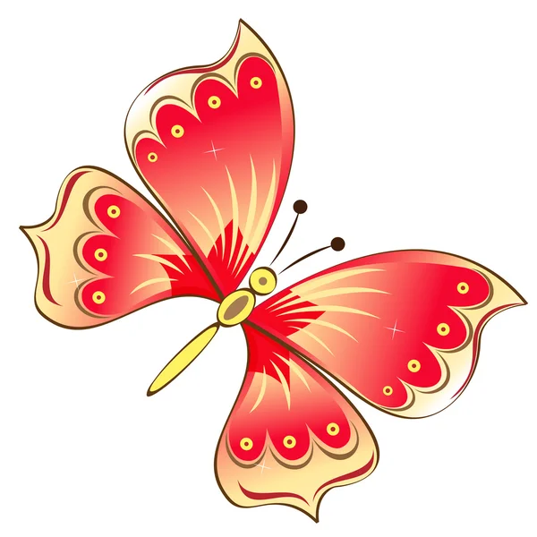 Mariposa roja vector ilustración . — Vector de stock