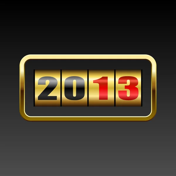 Novo 2013 ano dourado figuras cartão . —  Vetores de Stock