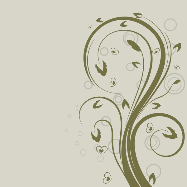 녹색 swirly 꽃 벡터 디자인 — 스톡 벡터
