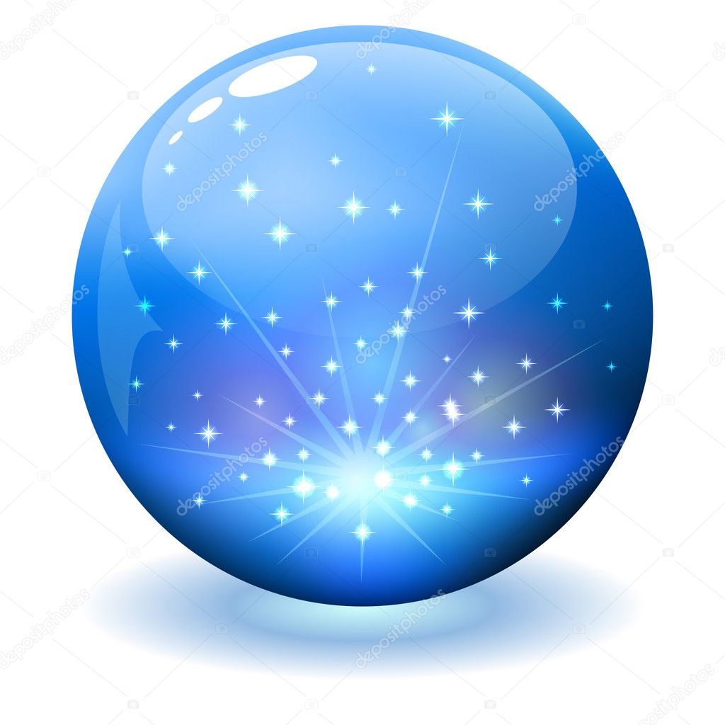 Glossy sphere with sparks