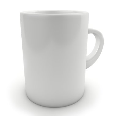 Traditional blank white mug clipart