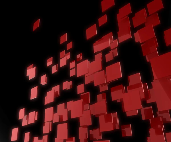 Abstrakte rote 3D-Quadrate Hintergrund. — Stockfoto