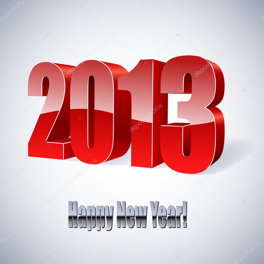 New 2013 year glossy figures vector illustration.