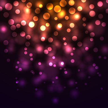 Abstract falling lights dark background. clipart