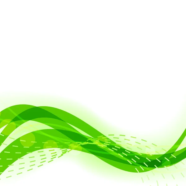 Grön vågig bakgrund med vit kopia utrymme. — Stock vektor