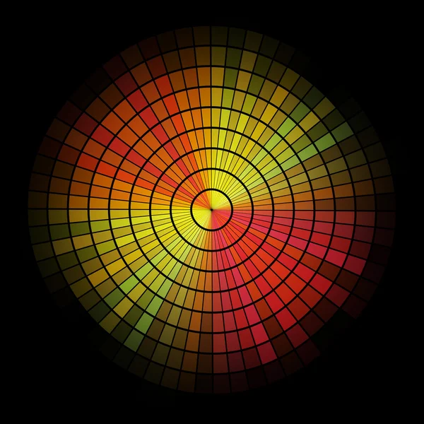 Abstract radial red and yellow mosaic. — Stock Vector