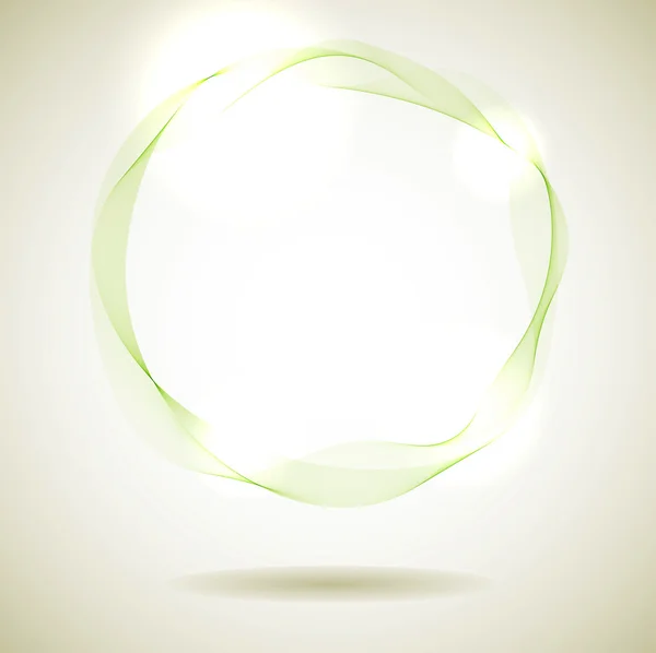 Elemento de diseño de anillo de humo verde abstracto . — Vector de stock