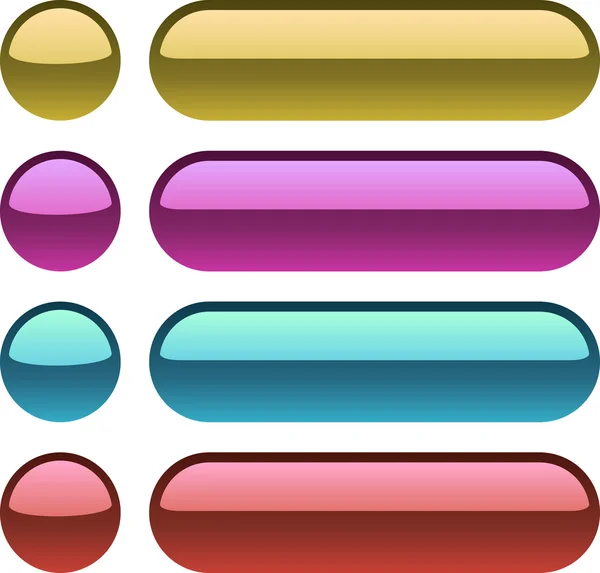 Web デザインのための色の金属ボタン. — ストックベクタ