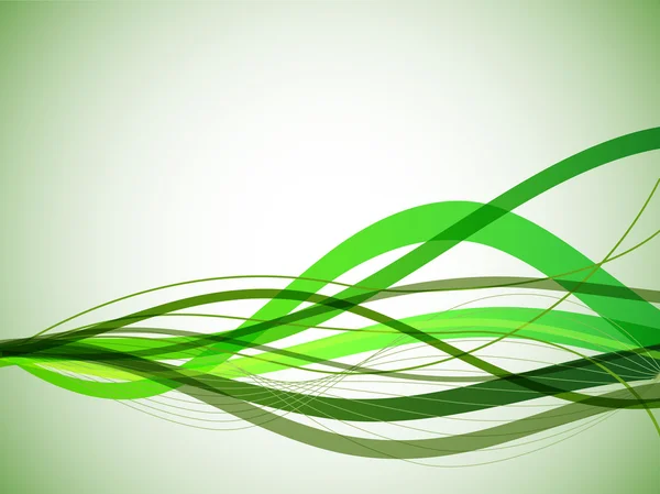 Fondo de rayas onduladas verdes horizontales . — Vector de stock