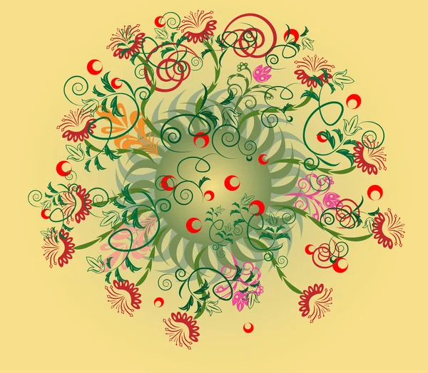 Elemento de design floral radial abstrato . — Vetor de Stock