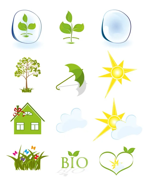 Időjárás és az ökológia szimbólumok — Stock Vector