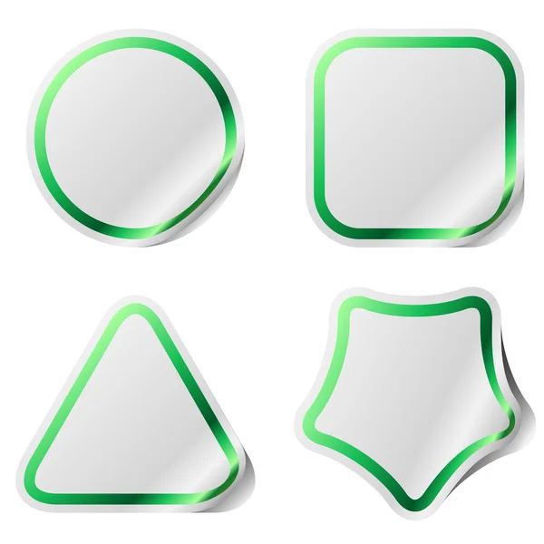 Leere Sticker mit grünem Rahmen. — Stockvektor