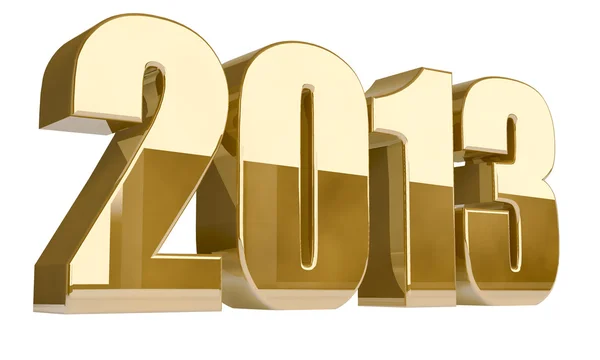 Ano novo 2013 figuras douradas 3D . — Fotografia de Stock