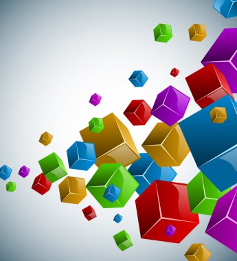 Colorful cubes vector background. clipart