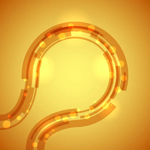 Technologie abstraite lignes circulaires fond jaune . — Image vectorielle