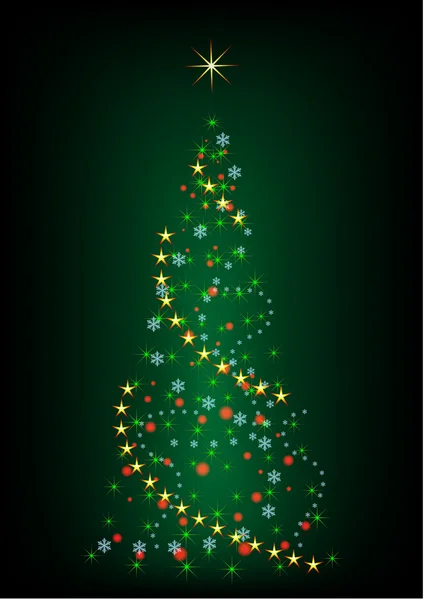 Abstrakte grüne Weihnachtsbaum-Vektor-Illustration. — Stockvektor