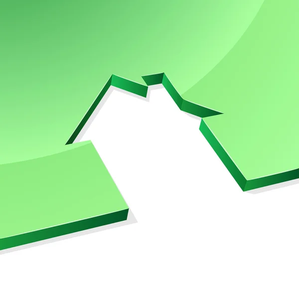 Zöld ház 3D-s alakzat koncepció kép — Stock Vector