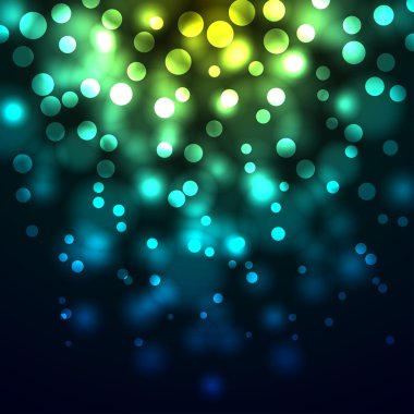 Abstract bokeh yellow and blue lights background.