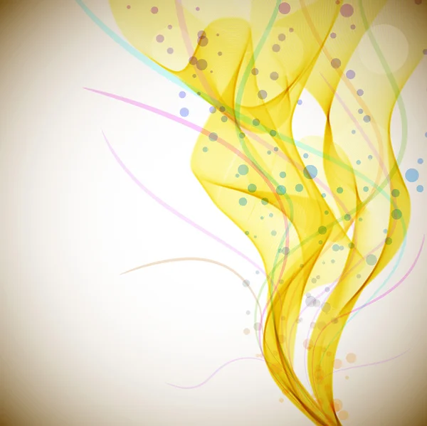 Fond vectoriel de flux de fumée jaune avec espace de copie . — Image vectorielle