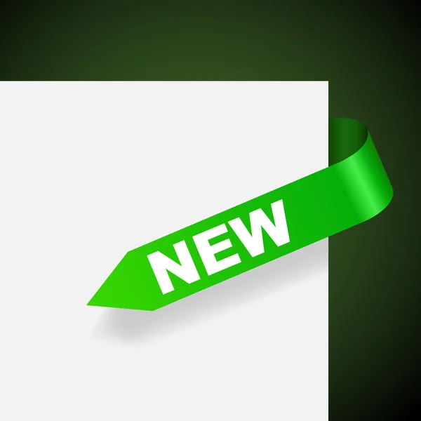 Nuevo papel verde etiqueta vector ilustración . — Vector de stock