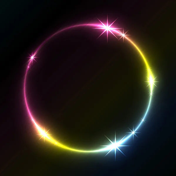 コピー スペースでカラフルな光る円のベクトルの背景. — ストックベクタ