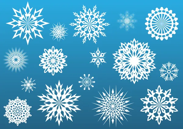 Snowflake vector shapes set. — Stock Vector