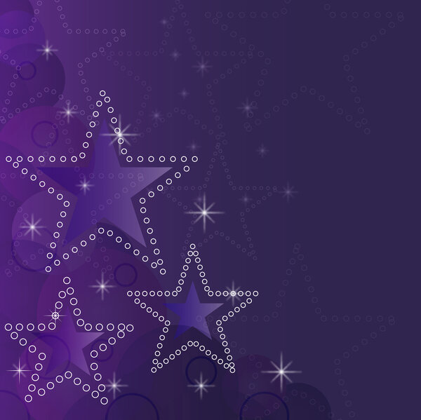 Abstract sparkling stars Christmas vector background.