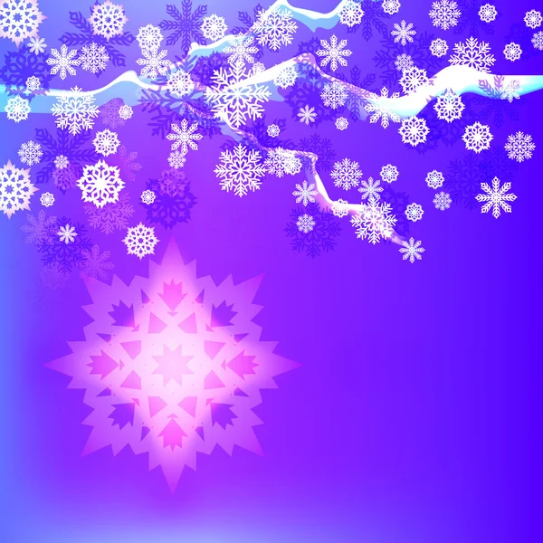 Abstrakte Winter Vektor Hintergrund mit Schneeflocken. — Stockvektor