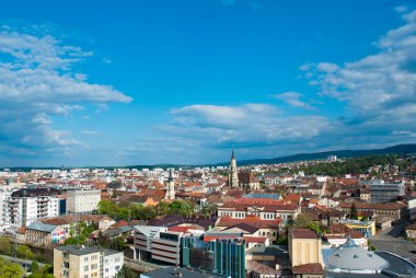 Aeral view over Cluj-Napoca, Romania clipart