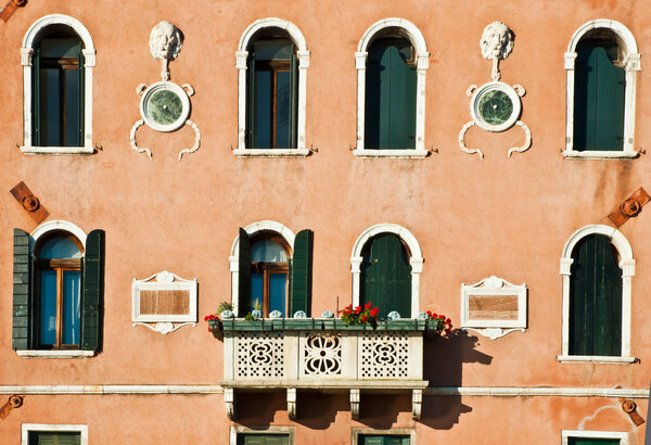 Beautiful facade of a building on Grand canal, Venice