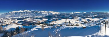 Bucegi mountains landscape panorama in Romania clipart