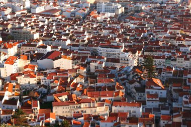 renkli cityscape nazare, Portekiz