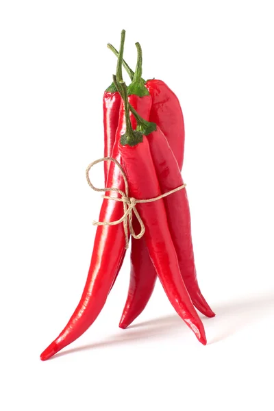 Chiles rojos atados con hilo — Foto de Stock
