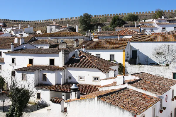 Obidos kale duvarı içinde — Stok fotoğraf