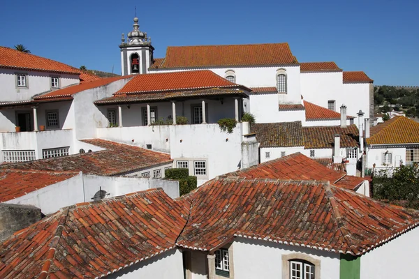 Obidos kırmızı çatılar — Stok fotoğraf