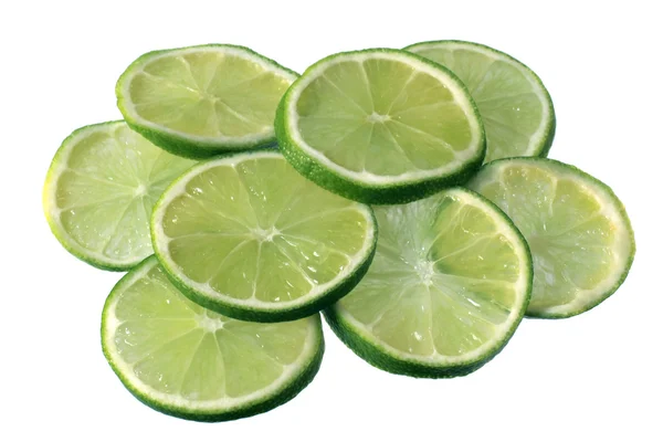 Lime slices isolated on white — Stock Photo, Image
