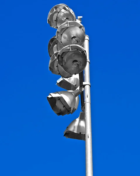 Silver lights blue sky — Stock Photo, Image